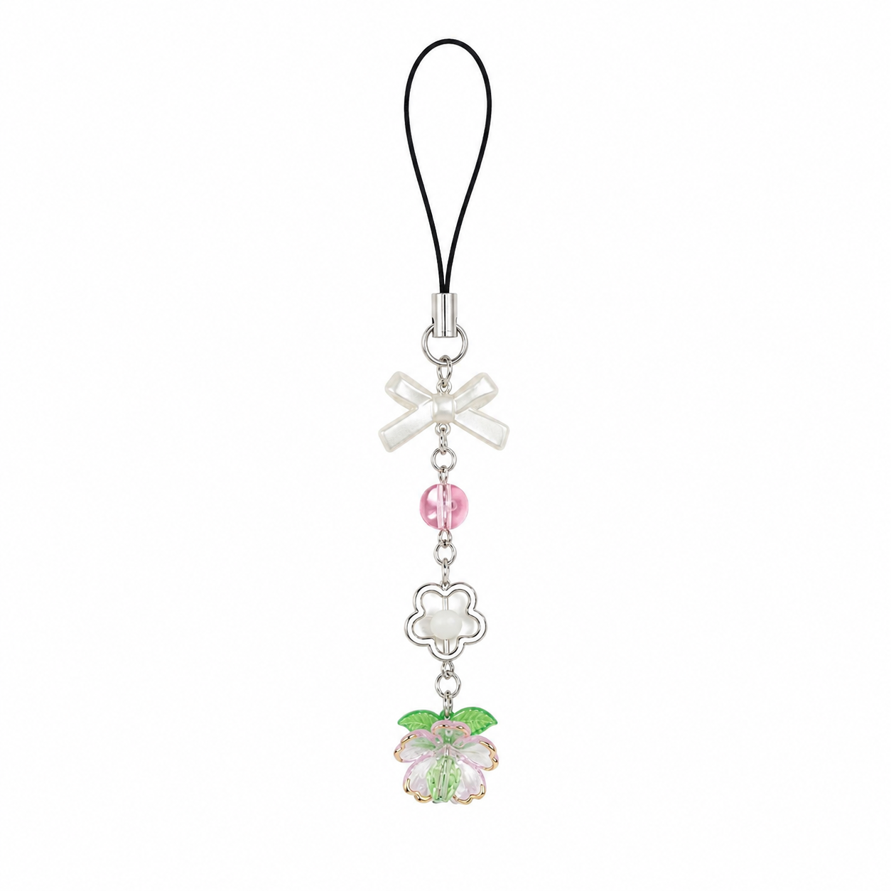 Floral drop phone charm