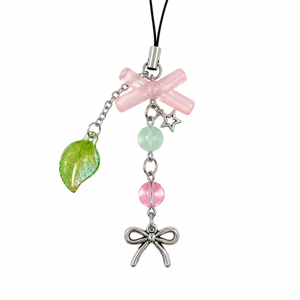 strawberry matcha phone charm