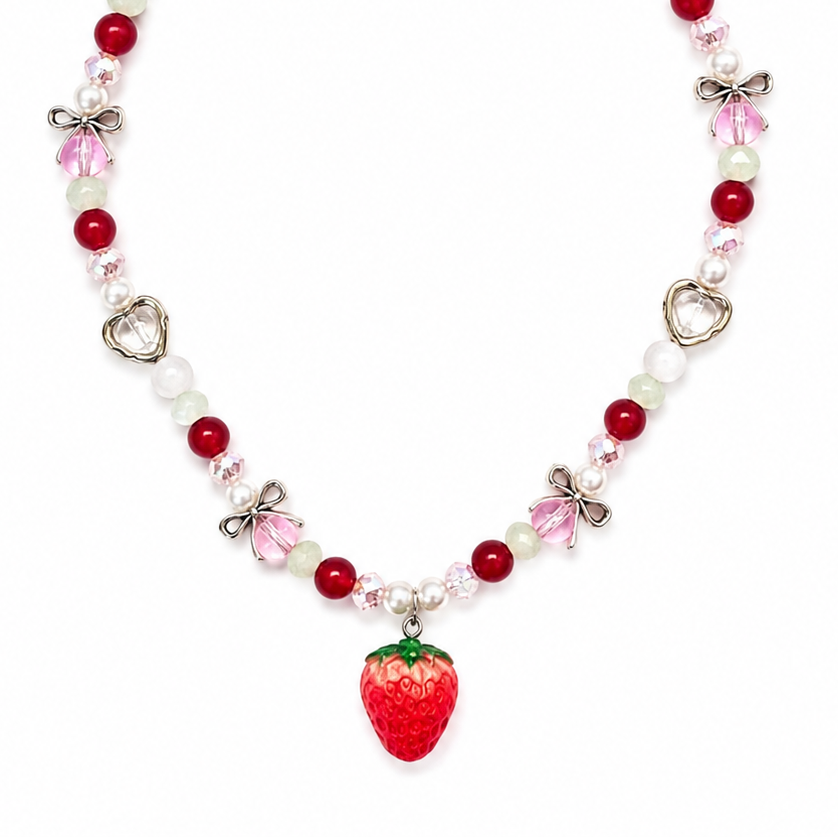 Strawberry milk necklace