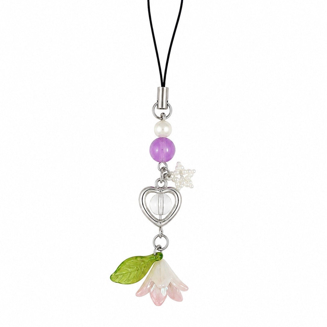 violet bell phone charm
