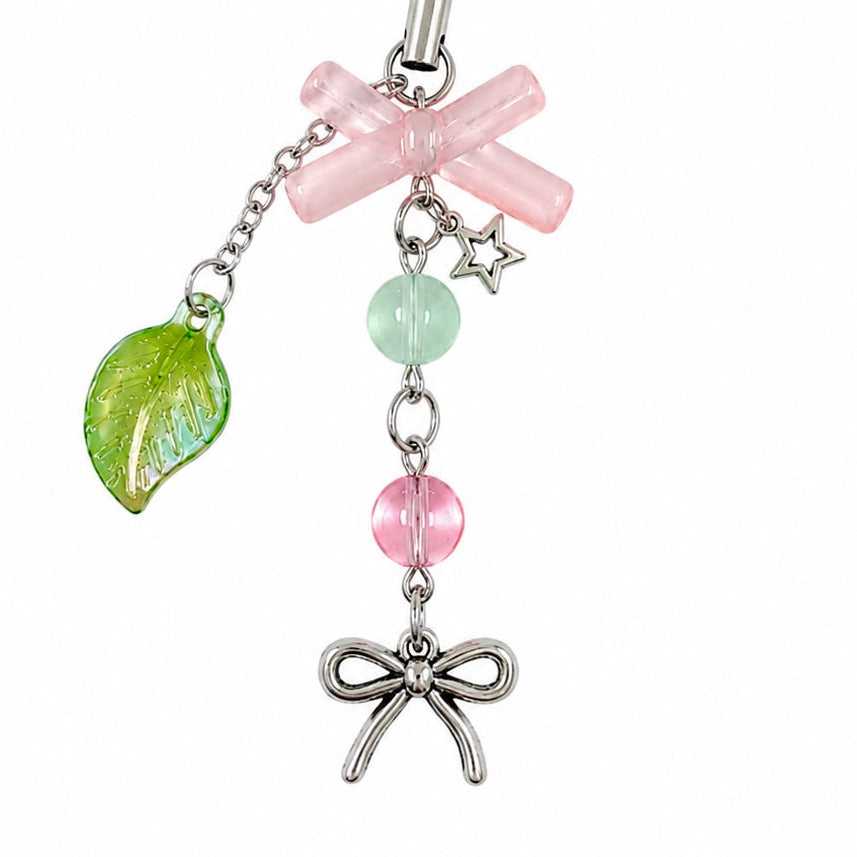 strawberry matcha phone charm